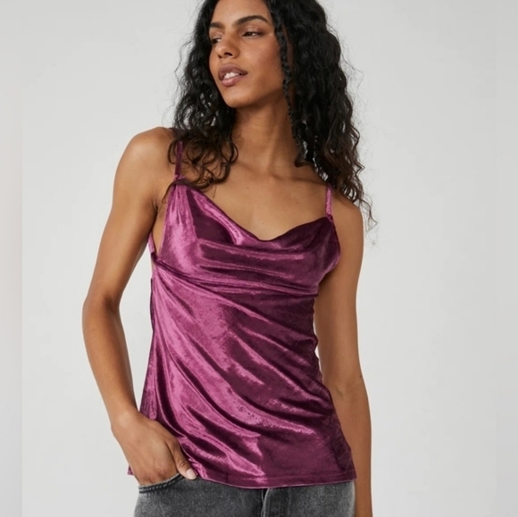 Free People Intimately All Night Velvet Tunic in Fig Jam•M - Picture 2 of 9